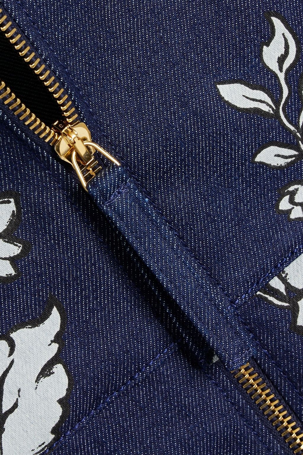CAROLINA HERRERA Floral-print denim mini dress