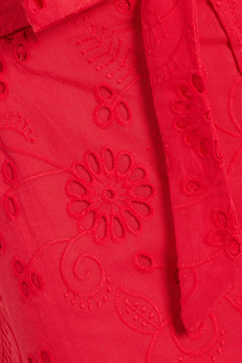 CAROLINA HERRERA Bow-detailed broderie anglaise cotton midi skirt