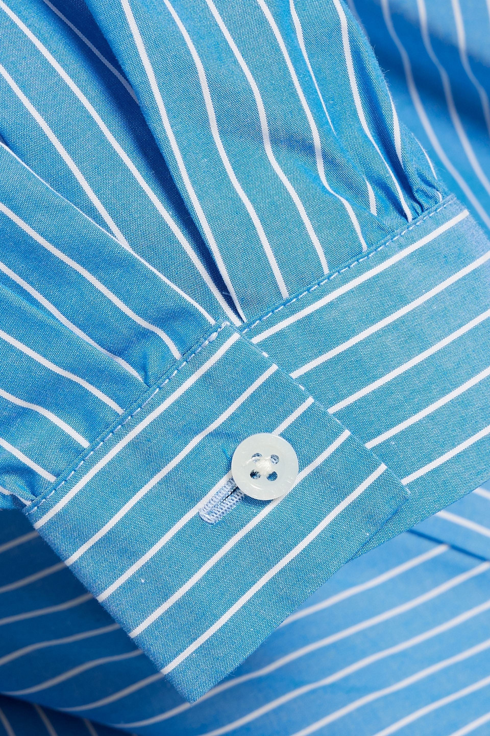 Carolina Herrera Belted Striped Cotton-poplin Midi Shirt Dress In Azure