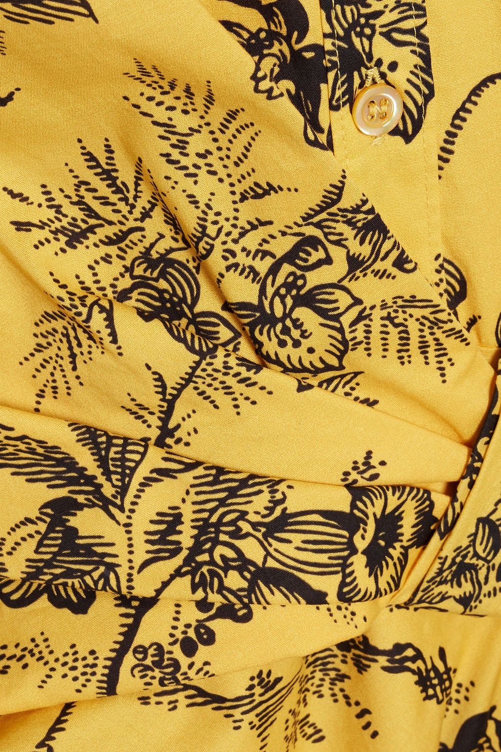 CAROLINA HERRERA Draped floral-print cotton midi dress