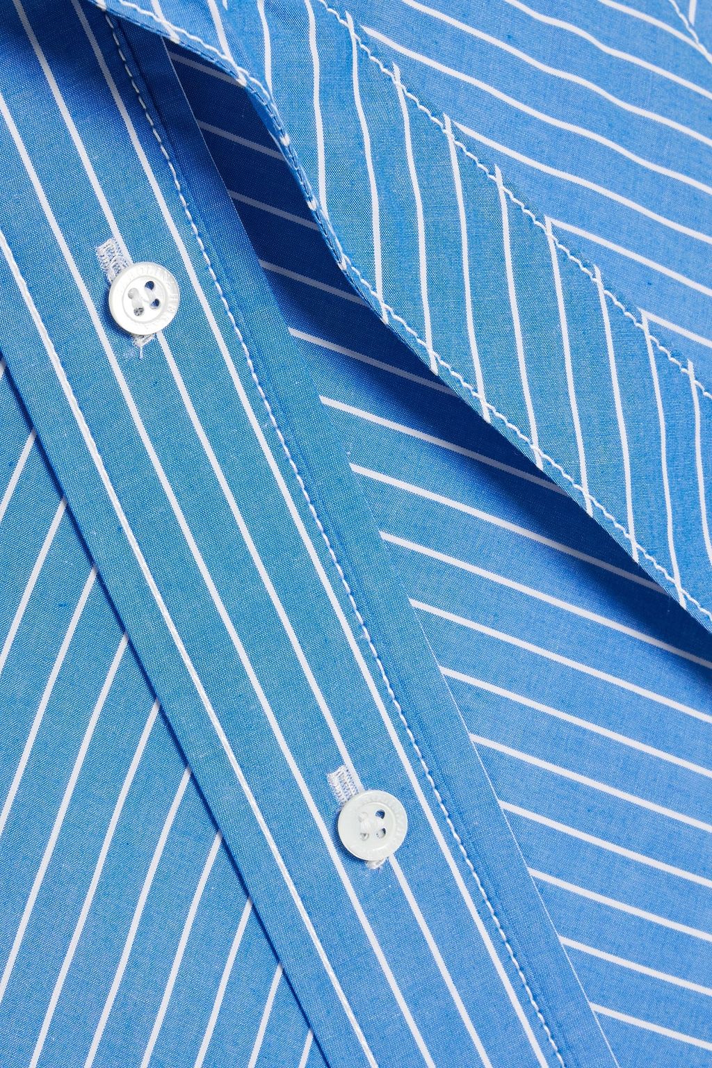 CAROLINA HERRERA Bow-detailed striped cotton-poplin midi skirt
