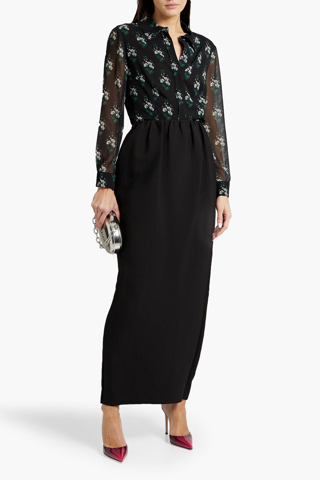 CAROLINA HERRERA Floral-print chiffon shirt