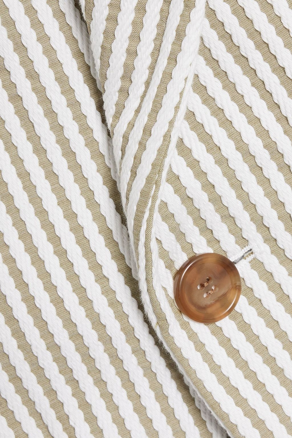 CAROLINA HERRERA Double-breasted embroidered striped cotton blazer