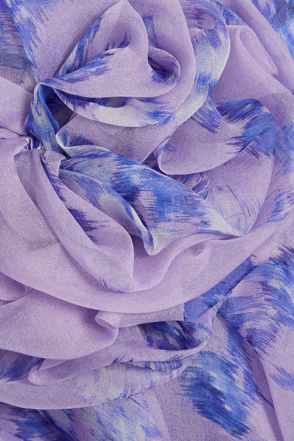 Carolina Herrera Off-the-shoulder Appliquéd Floral-print Silk-organza Top In Lavender