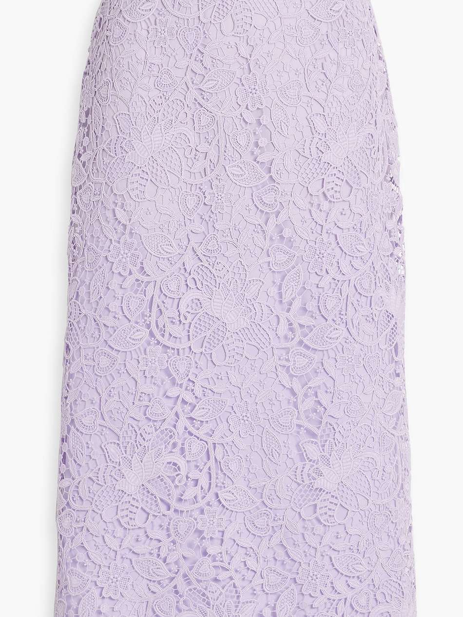 guipure lace midi skirt