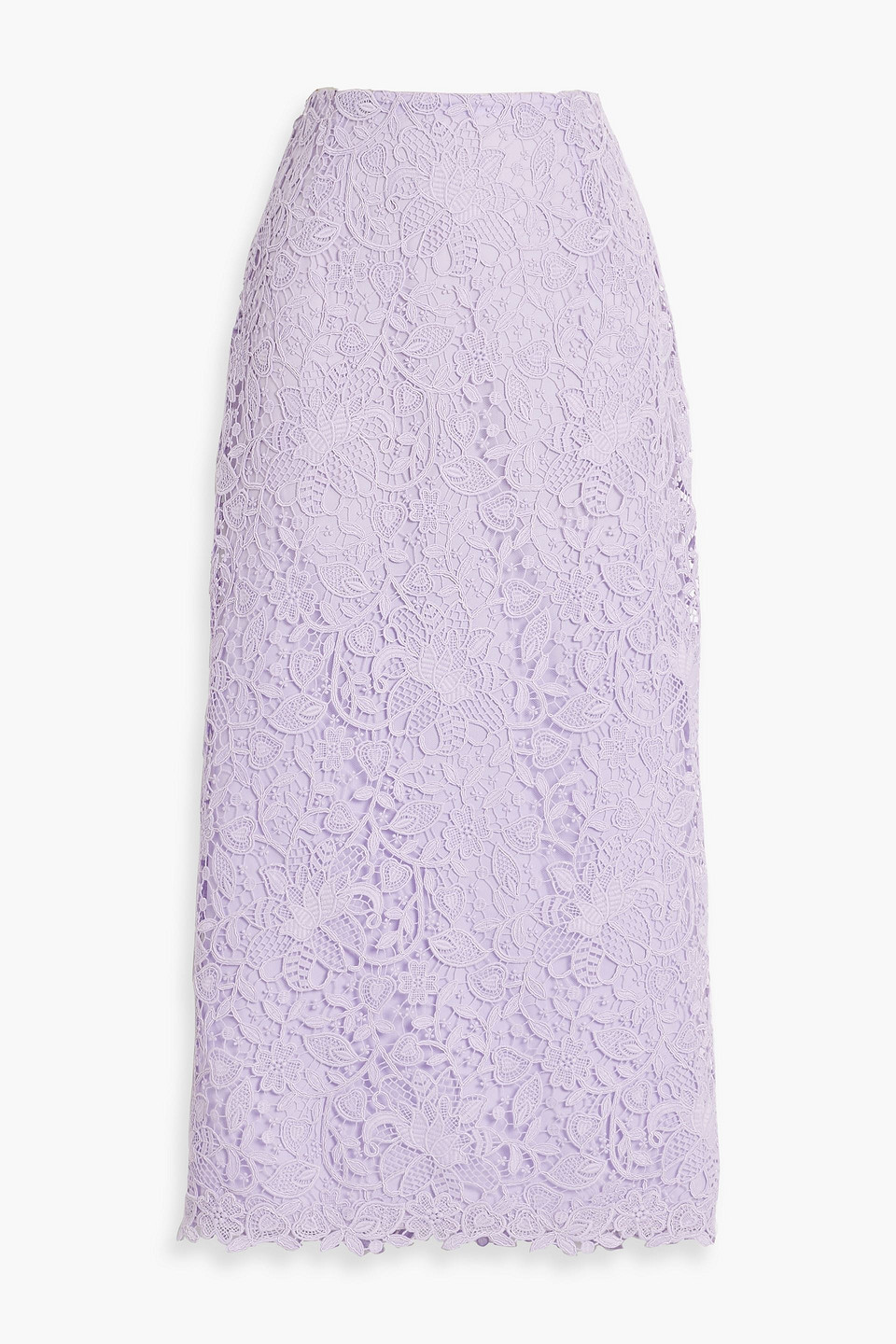 Guipure lace midi skirt