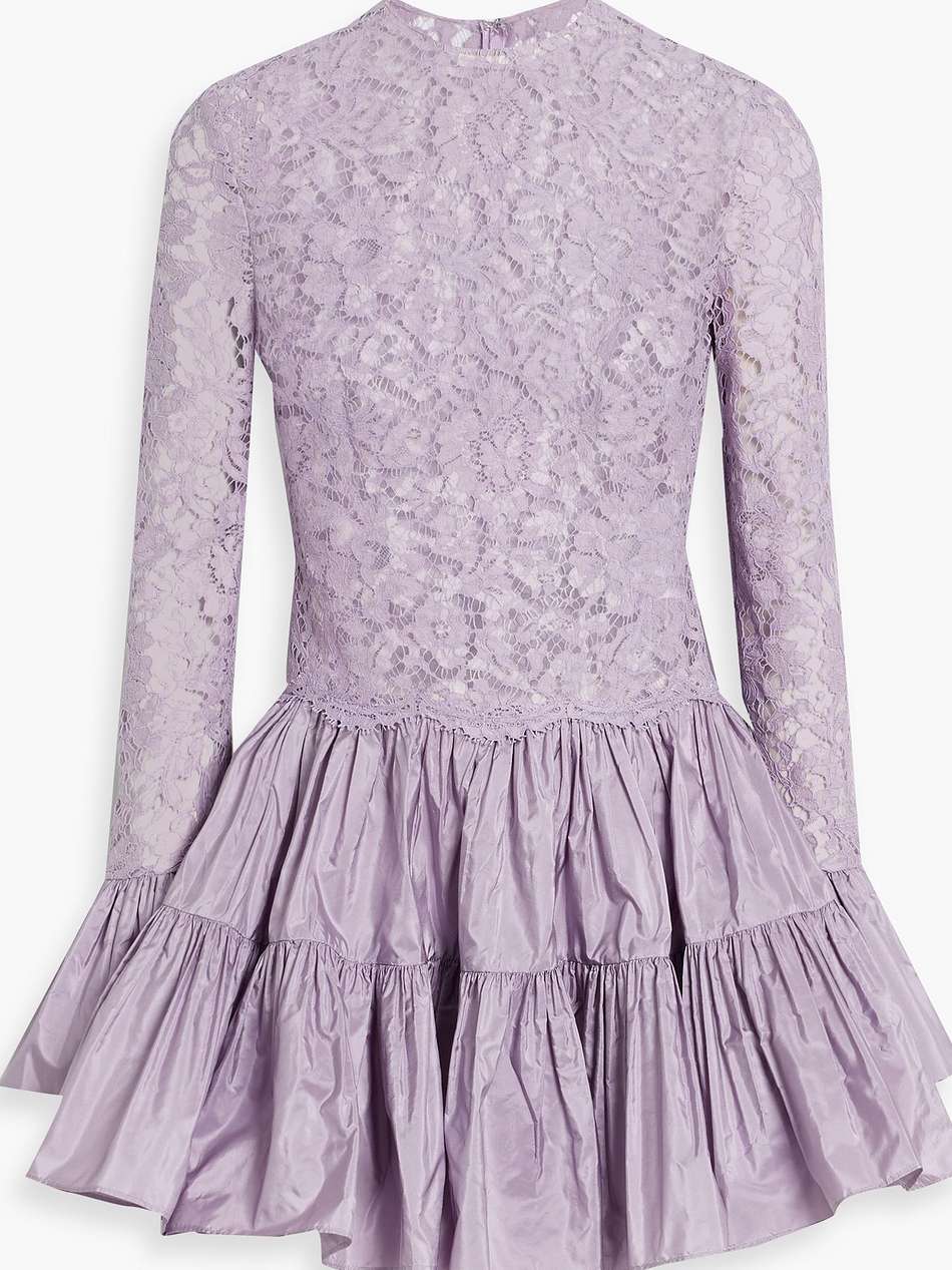 corded lace and silk-taffeta mini dress