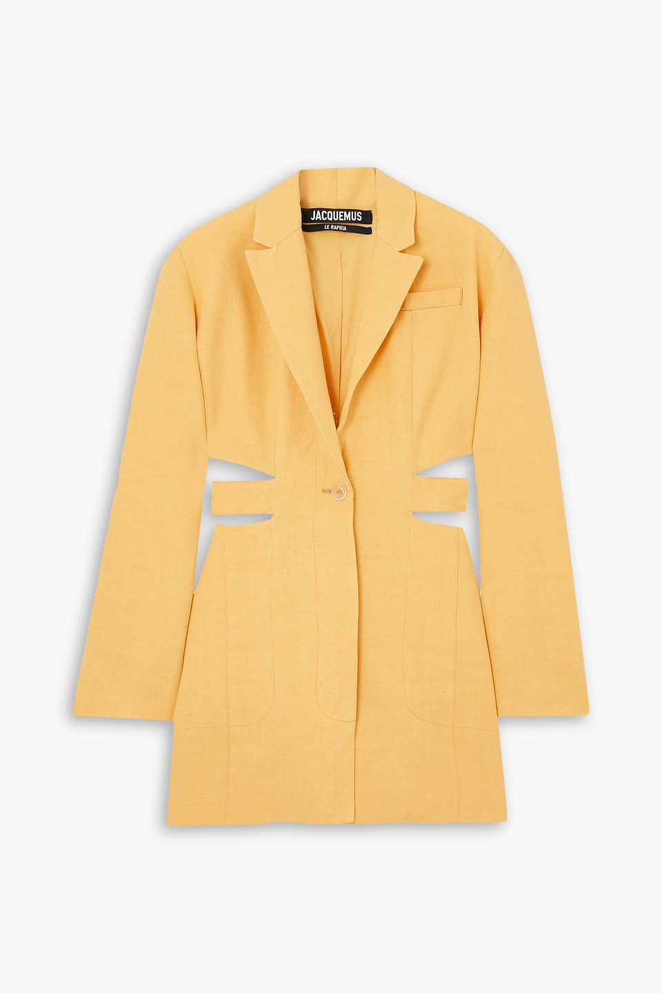 Jacquemus Yellow Le Raphia 'la Robe Bari' Minidress In Marigold