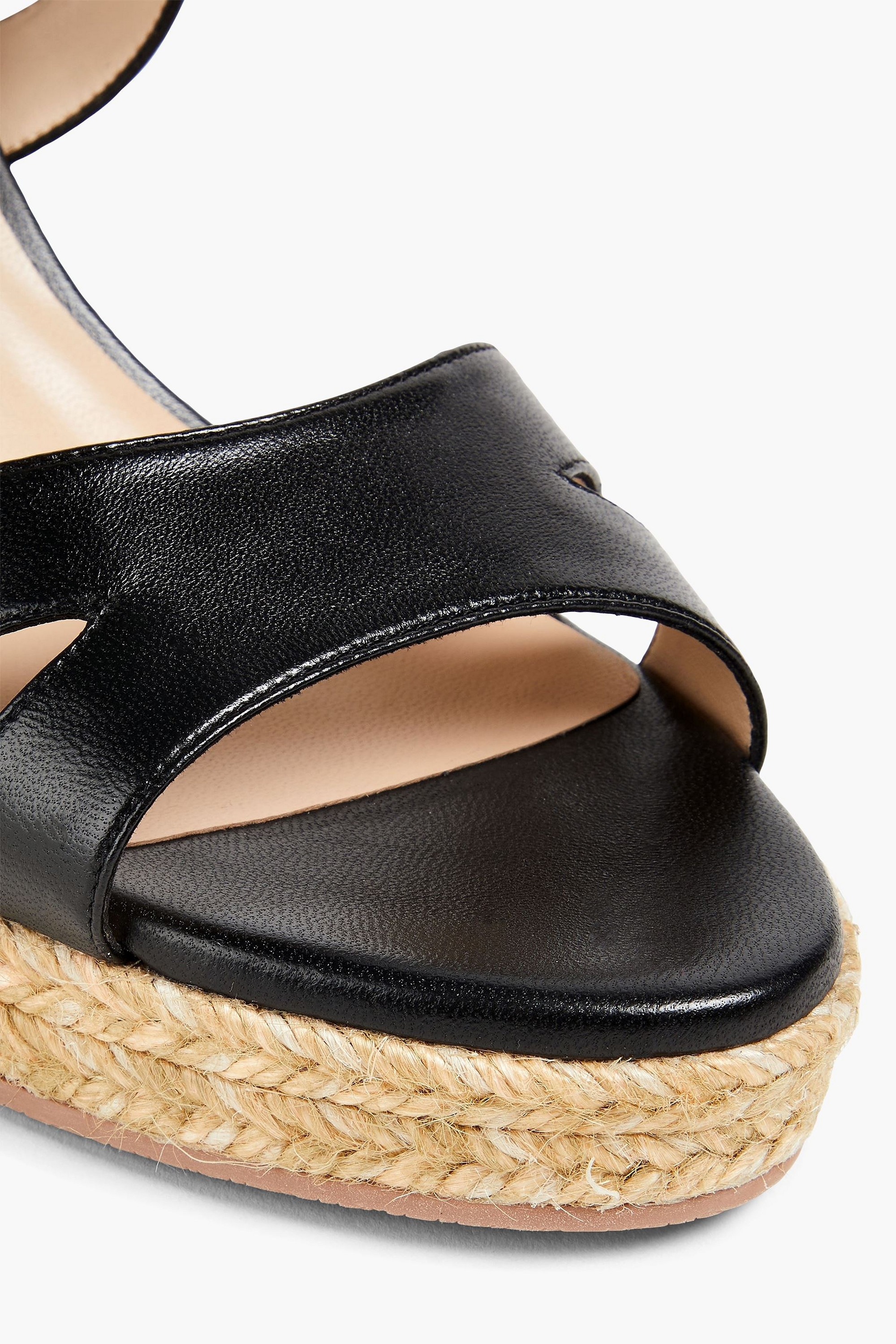 Stuart Weitzman Zuzu leather espadrille wedge sandals