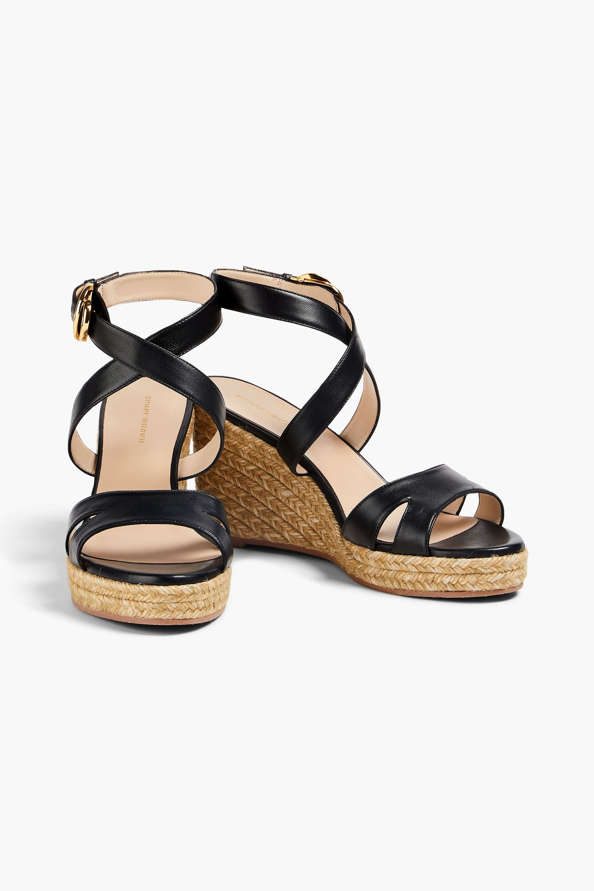 Stuart Weitzman Zuzu leather espadrille wedge sandals