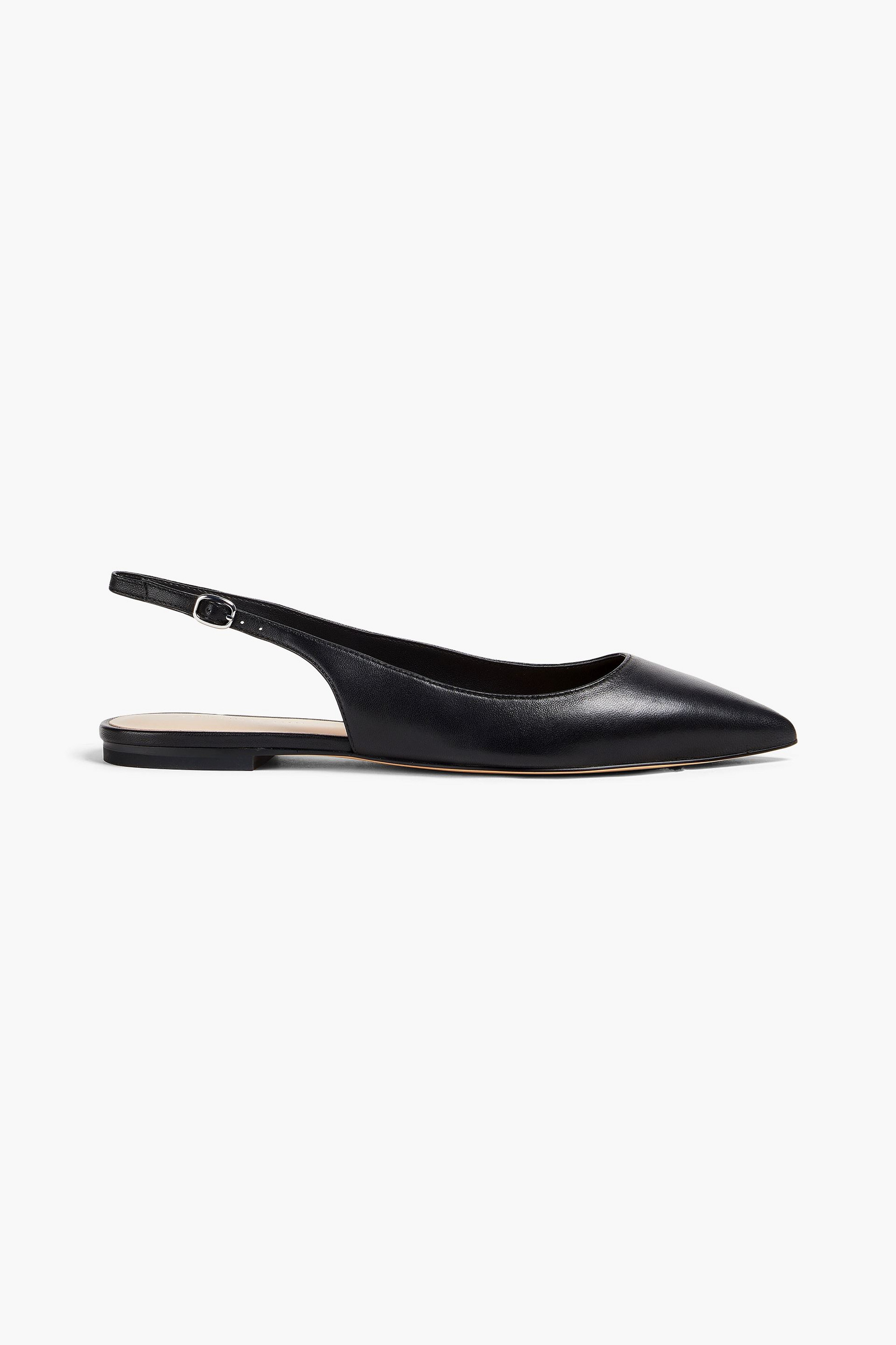 Stuart Weitzman Mara leather slingback point-toe flats