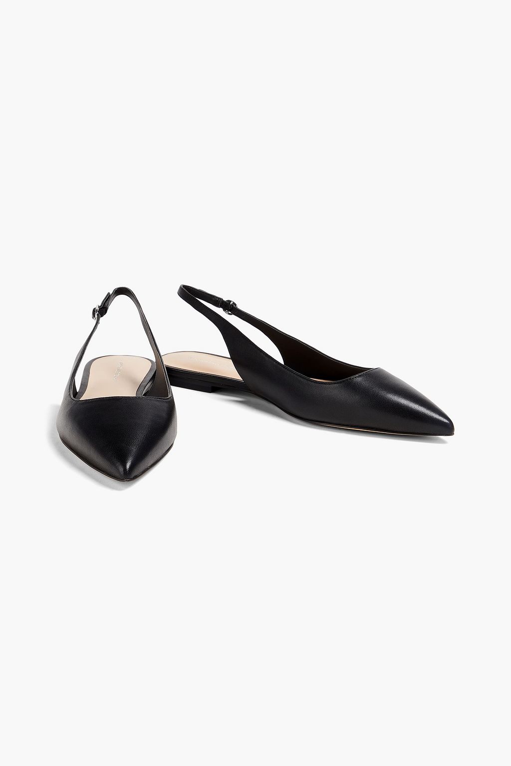 STUART WEITZMAN Mara leather slingback point-toe flats