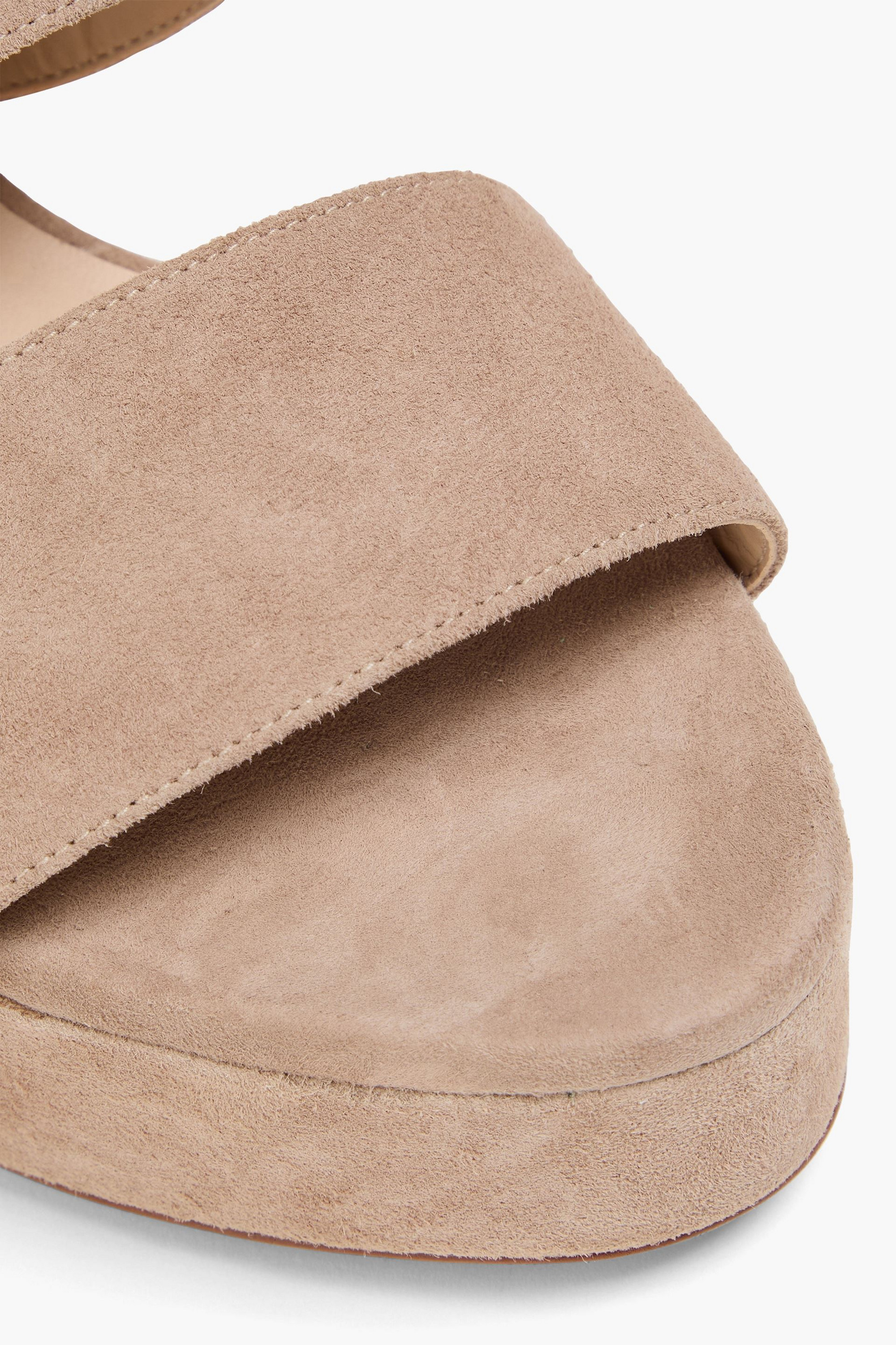 Stuart Weitzman Ono suede slingback platform sandals thumbnail