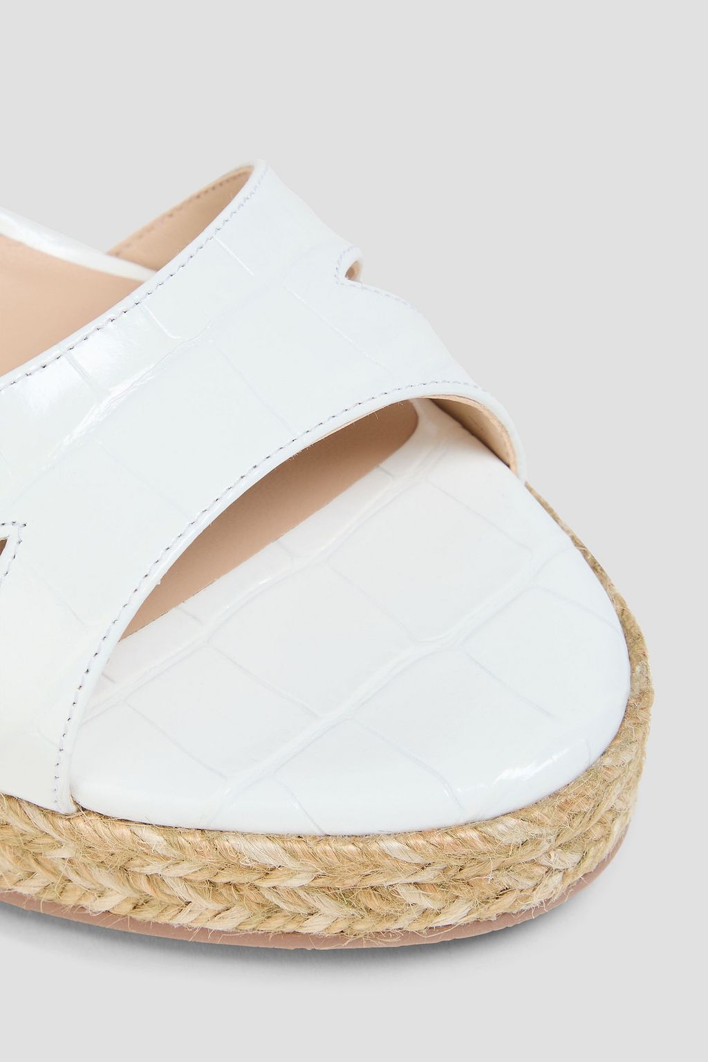 STUART WEITZMAN Zuzu croc-effect leather espadrille wedge sandals