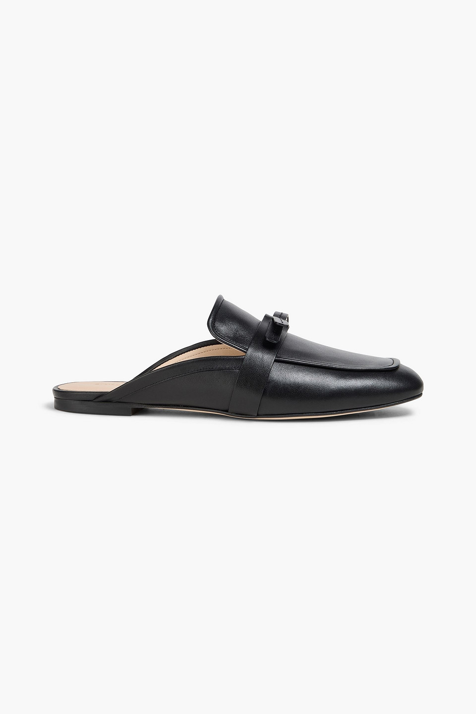 Stuart Weitzman Emma Slippers Aus Leder Mit Schleife In Black
