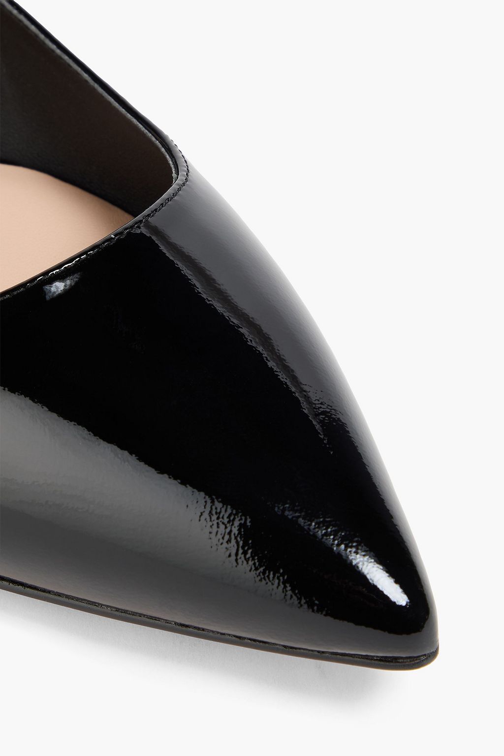 STUART WEITZMAN Mara パテントレザー スリングバック ポインテッドトゥ フラットシューズ