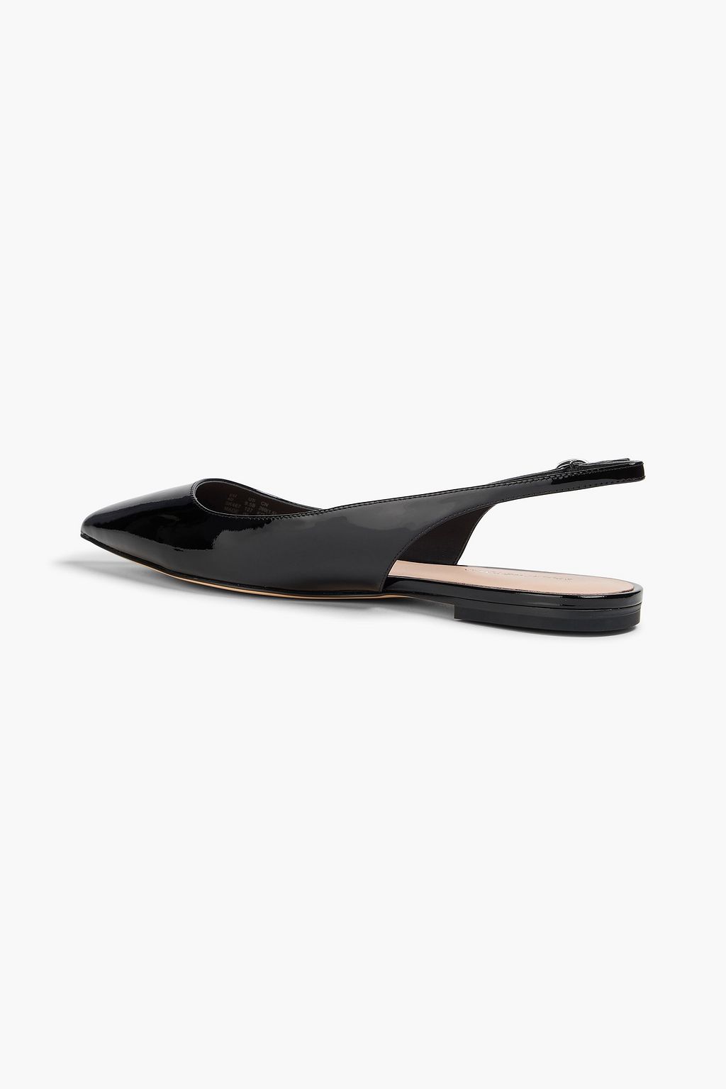 STUART WEITZMAN Mara パテントレザー スリングバック ポインテッドトゥ フラットシューズ