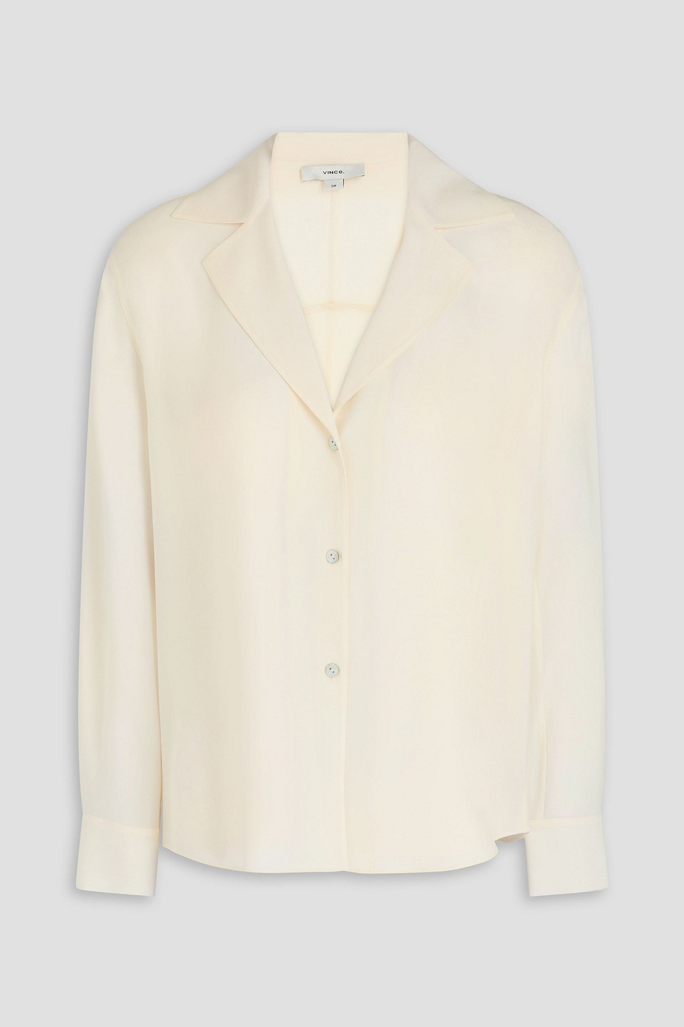 Vince Silk Crepe De Chine Shirt In White