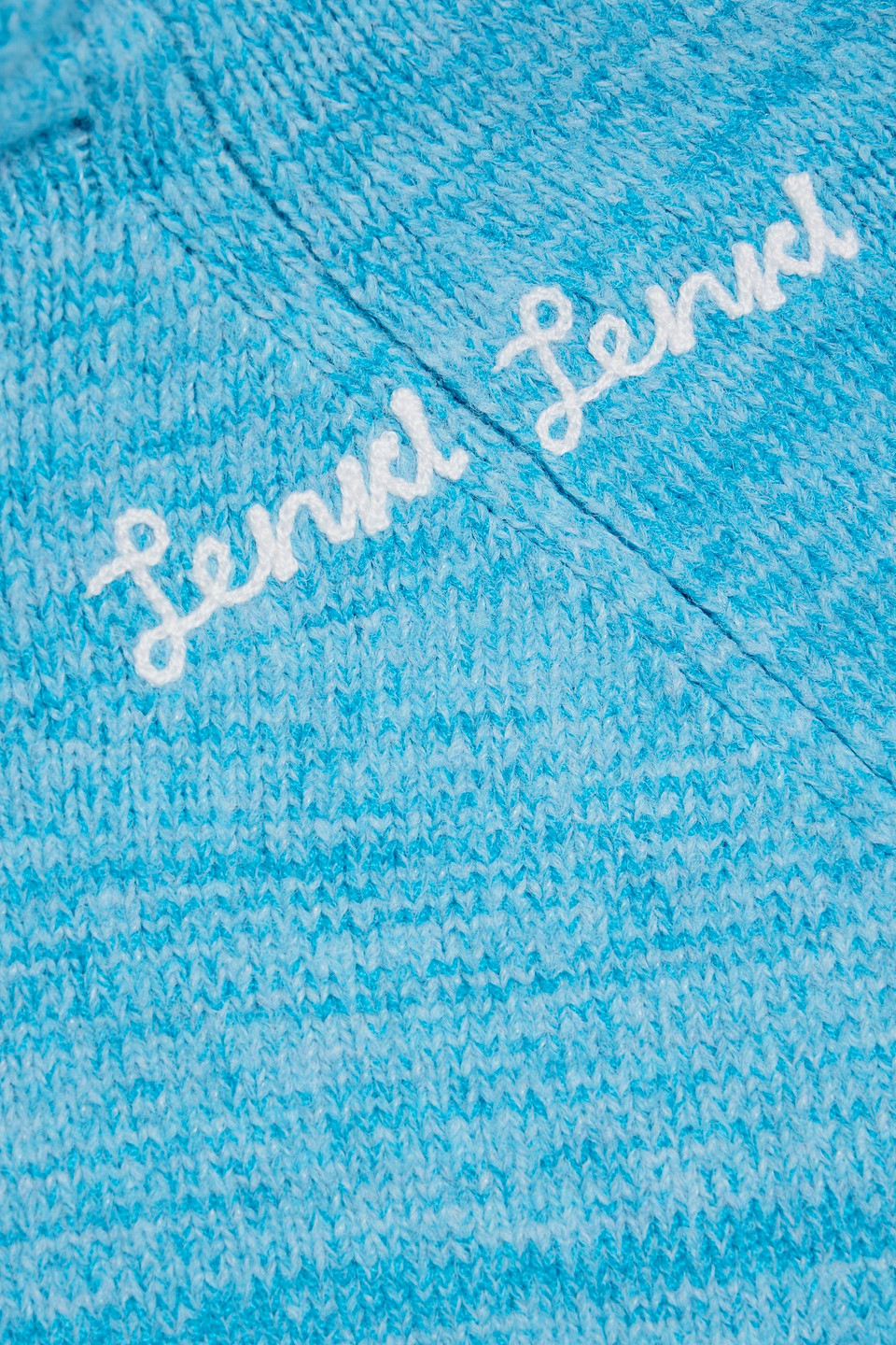Ienki Ienki Embroidered Knitted Hoodie In Blue