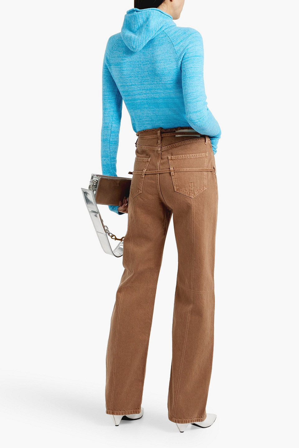 Ienki Ienki Embroidered Knitted Hoodie In Blue