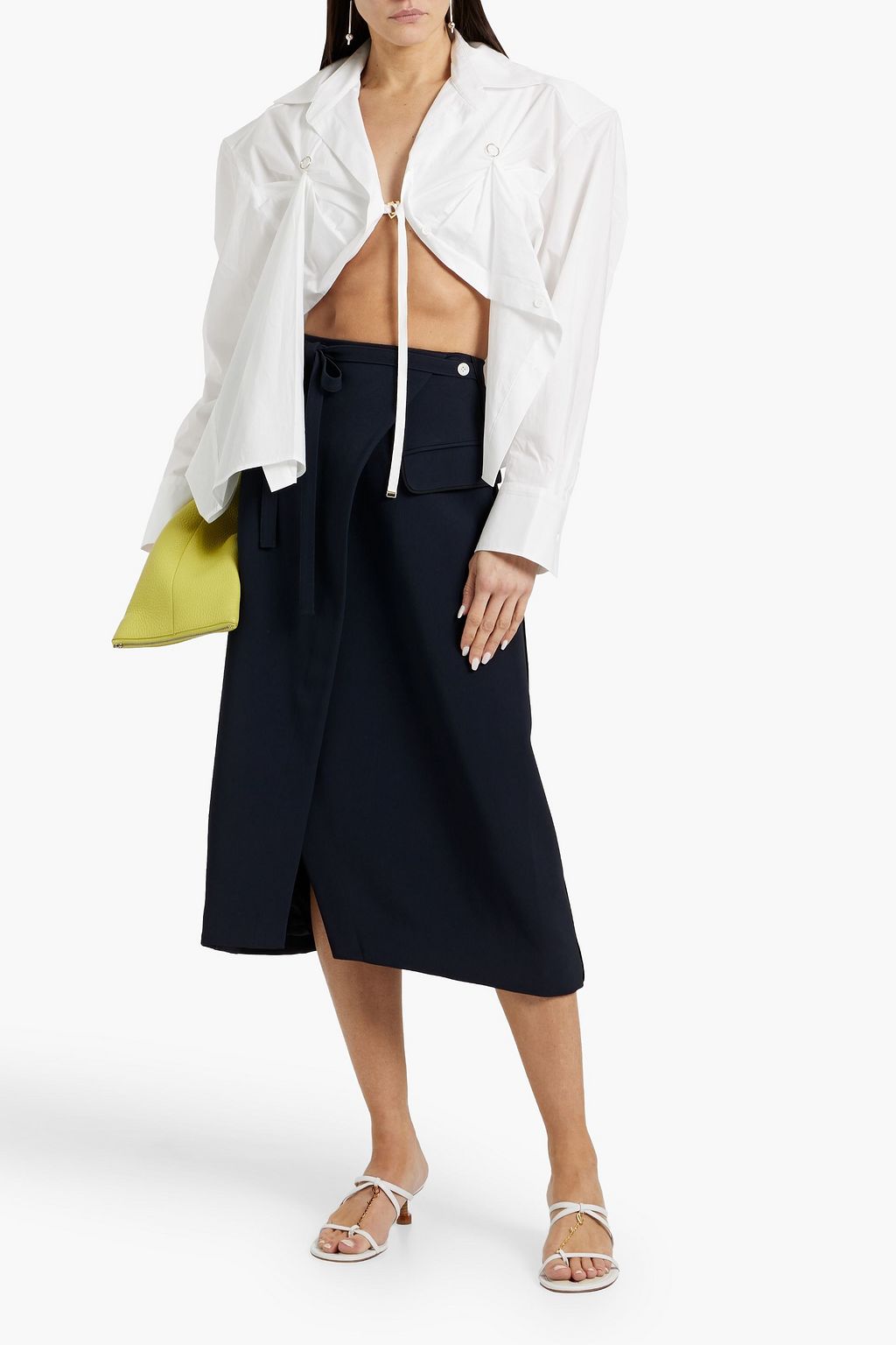 3.1 PHILLIP LIM Wrap-effect crepe midi skirt