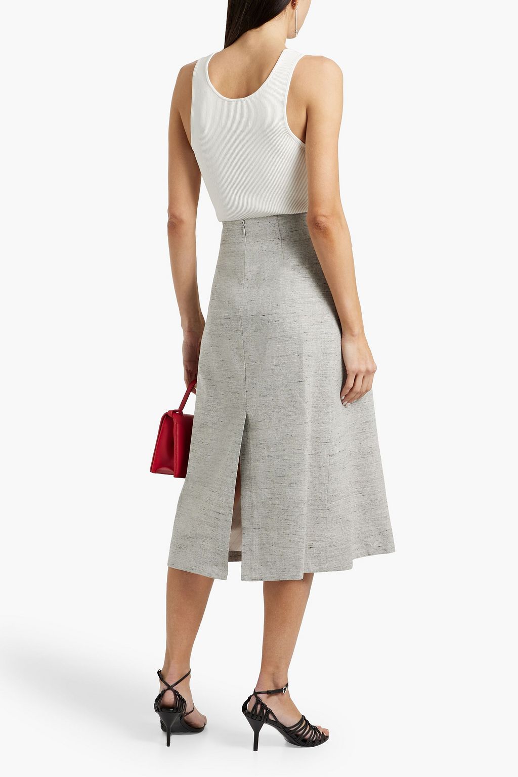 3.1 PHILLIP LIM Wrap-effect tweed midi skirt