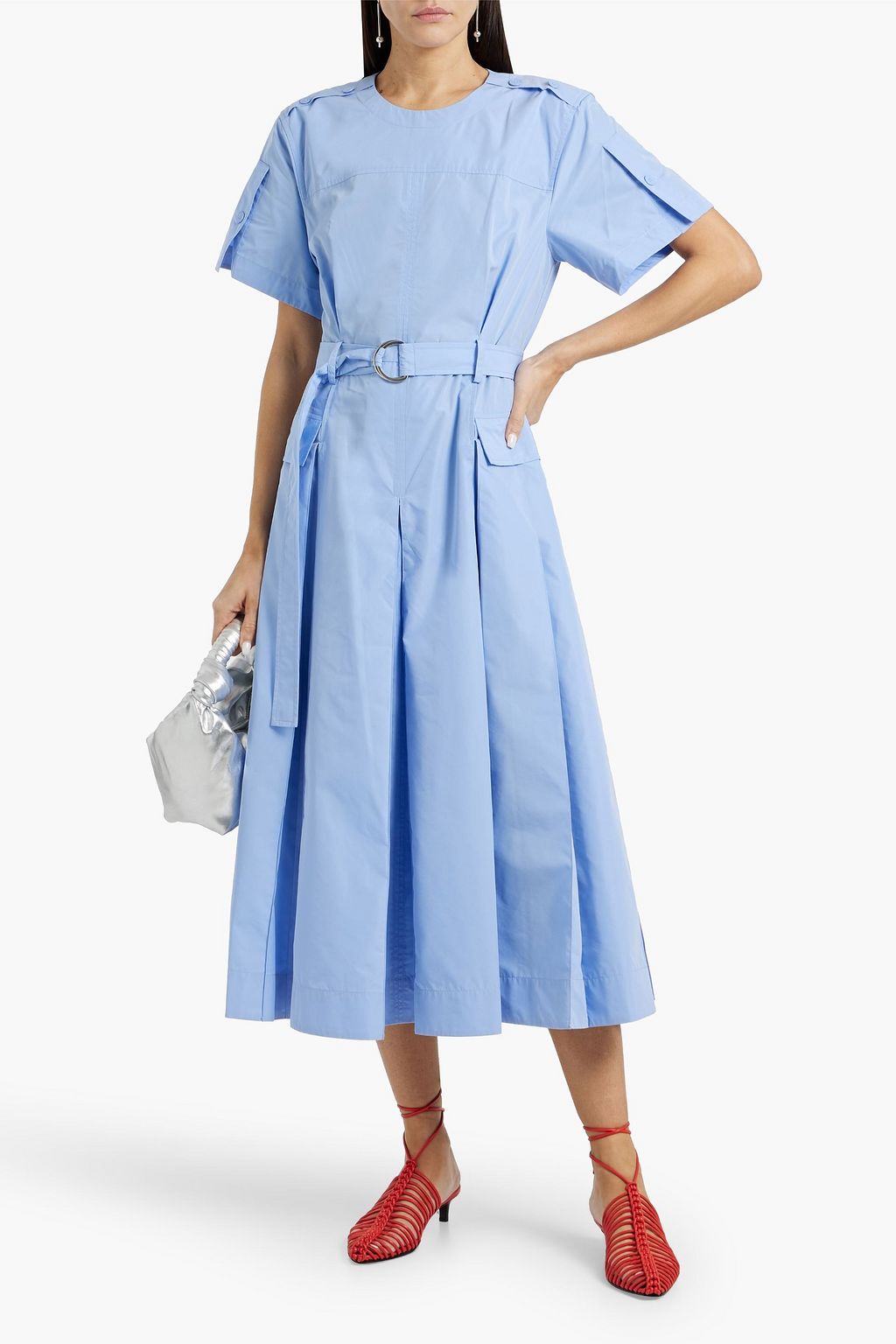 3.1 PHILLIP LIM Belted cotton-blend poplin midi dress