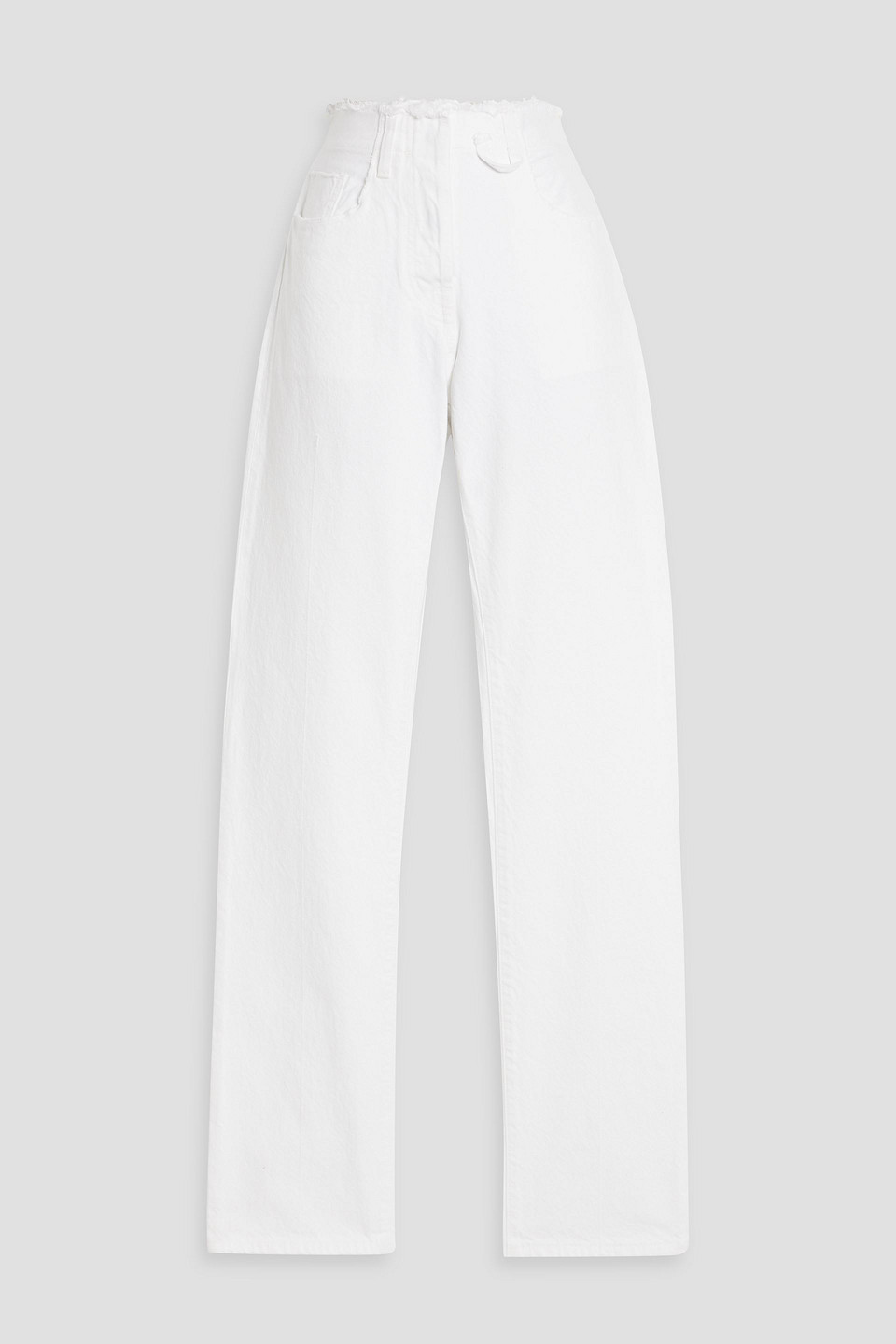 Jacquemus Le De Nîmes Linon Frayed Slim-leg Jeans In White
