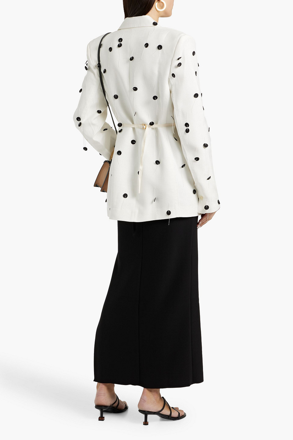 Jacquemus Waist Belted Polka Dot Jacket In White