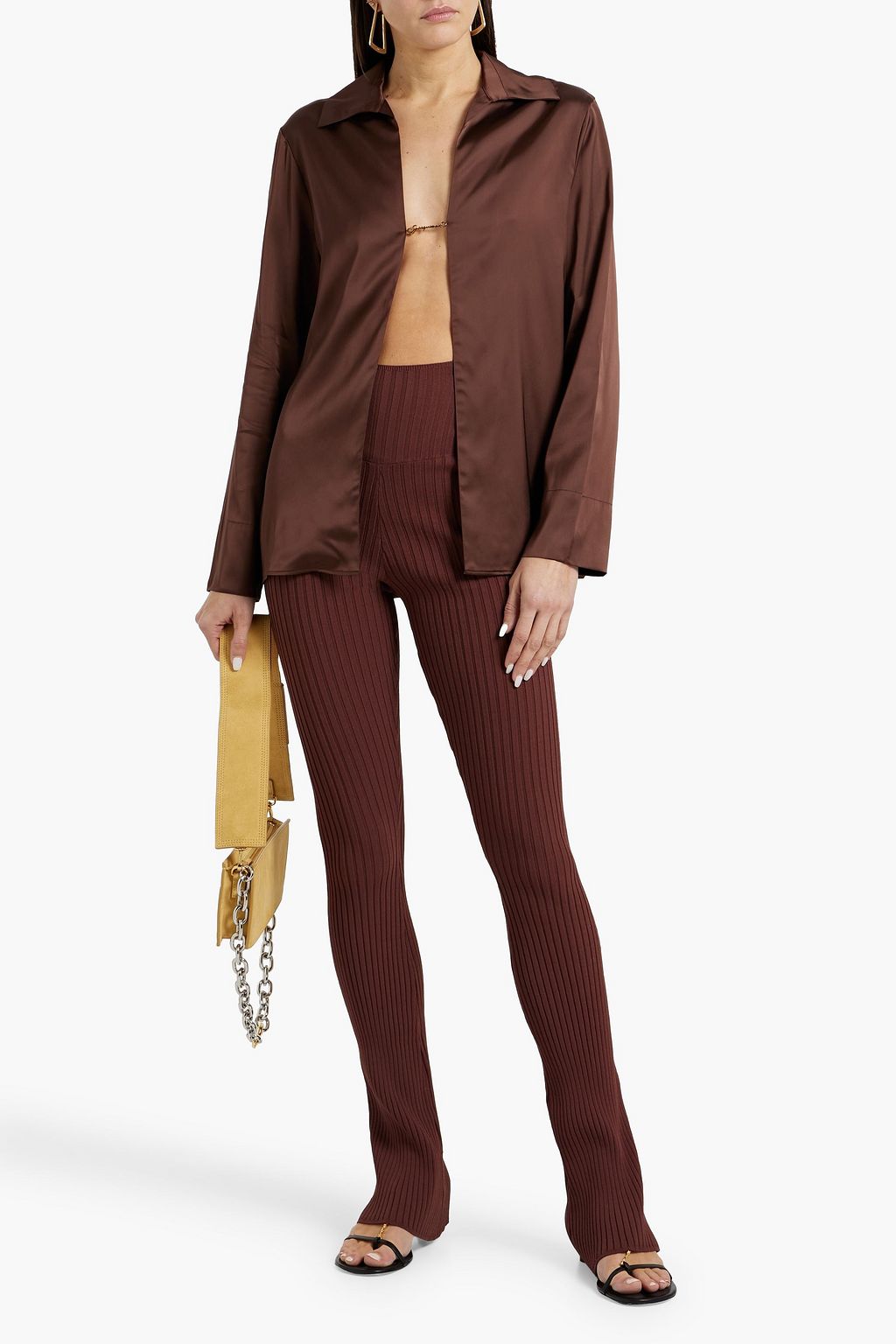 JACQUEMUS Embellished satin top