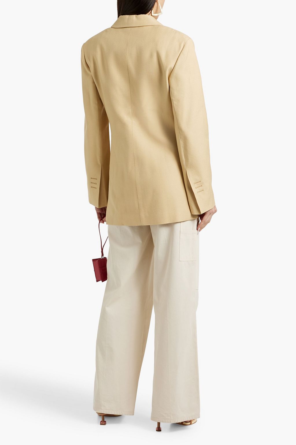 JACQUEMUS 더블 브레스티드 우븐 랩 블레이저