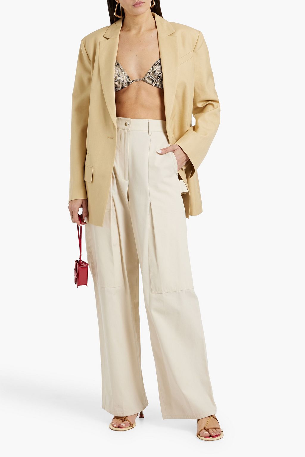 JACQUEMUS 더블 브레스티드 우븐 랩 블레이저