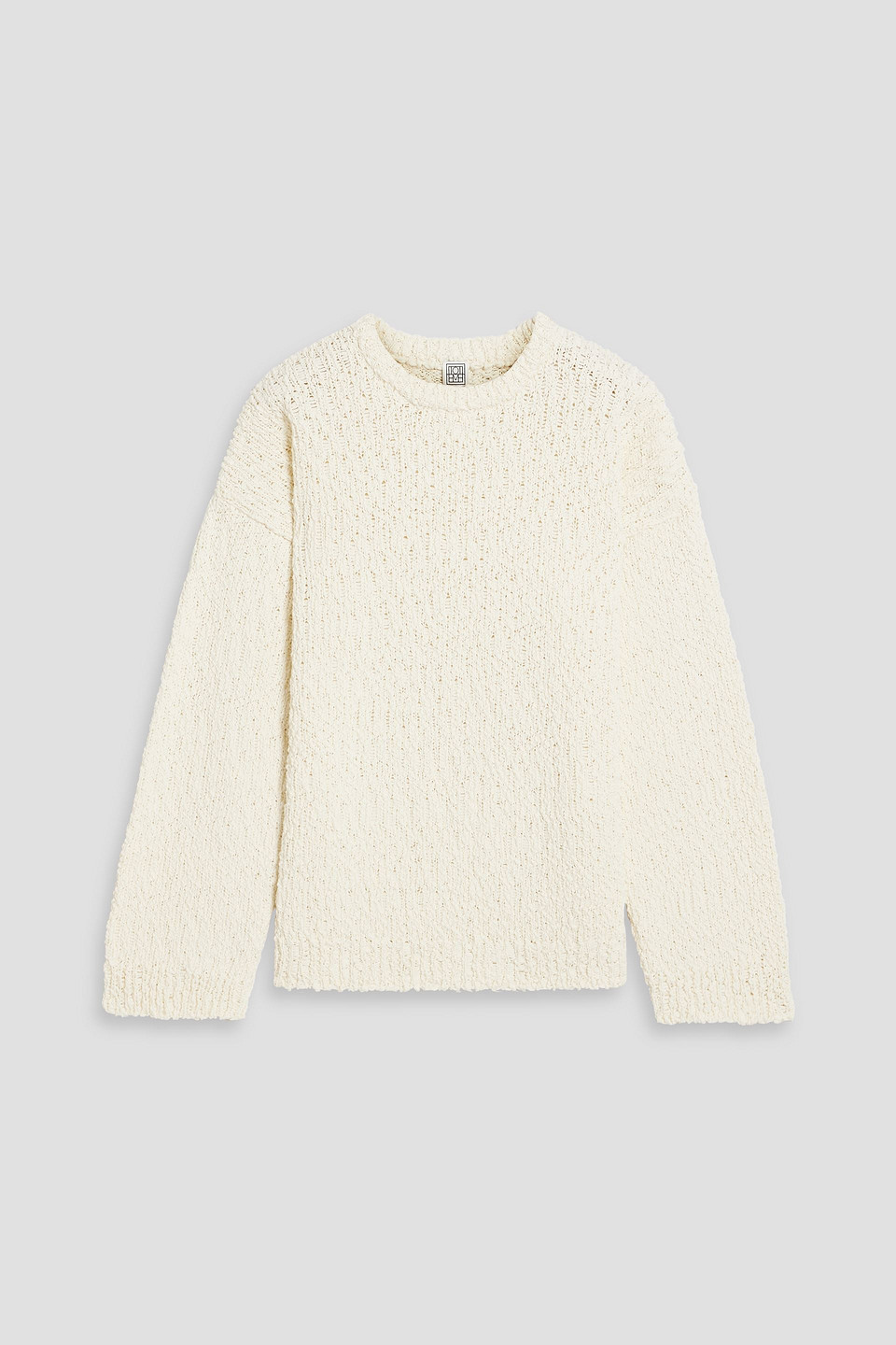 Totême Bouclé-knit Cotton Sweater In Cream