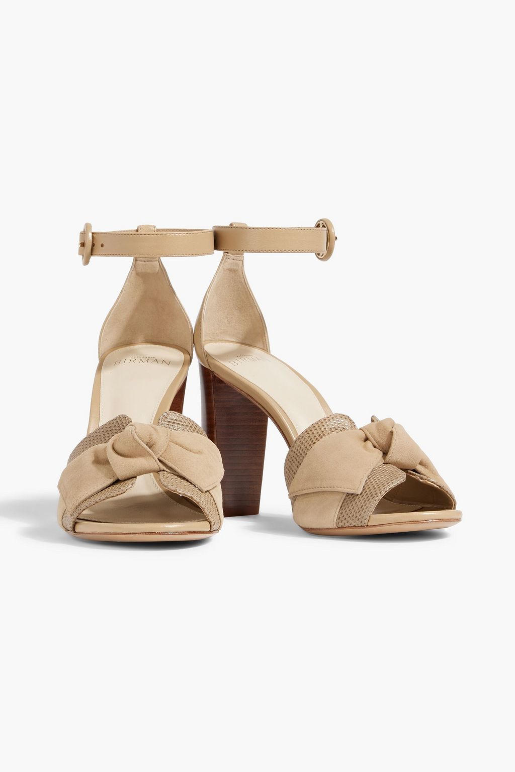 ALEXANDRE BIRMAN Maxi Clarita 90 スエード&スムース&リザード風レザー サンダル
