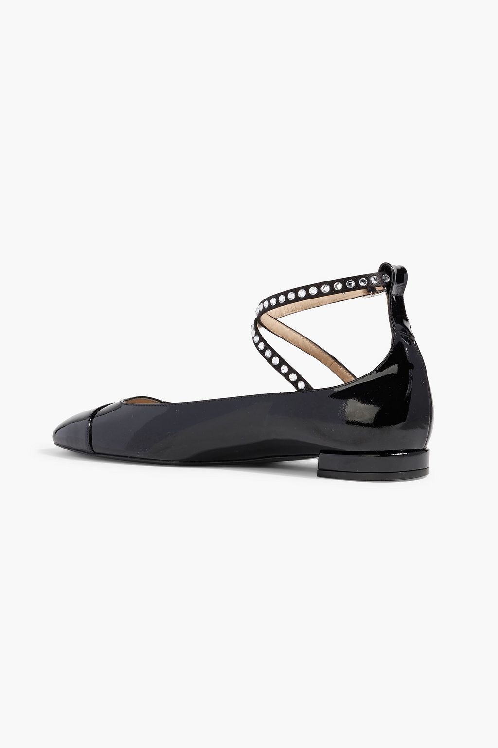 STUART WEITZMAN Eden パテントレザー メリージェーン フラットシューズ クリスタル付き