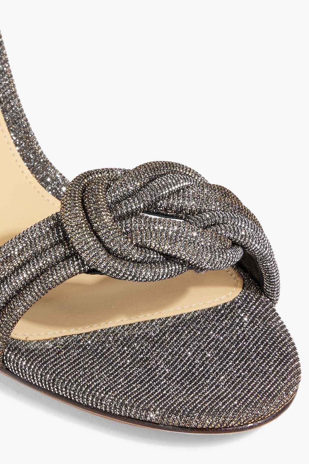 ALEXANDRE BIRMAN Vicky 60 織地 サンダル ノット付き メタリック