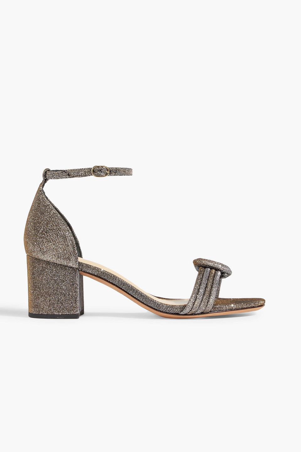Vicky 60 knotted metallic woven sandals