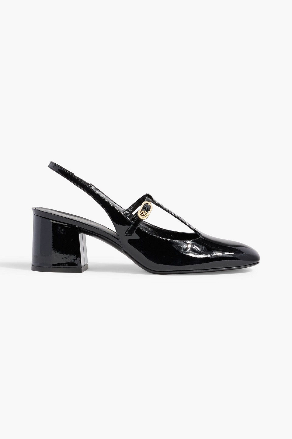 Jane patent-leather slingback pumps