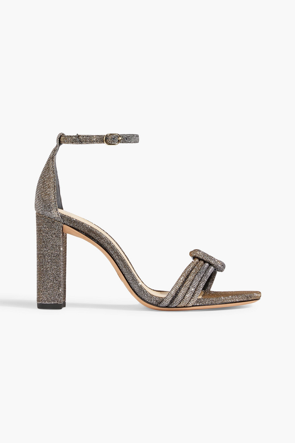 Vicky 90 knotted metallic woven sandals