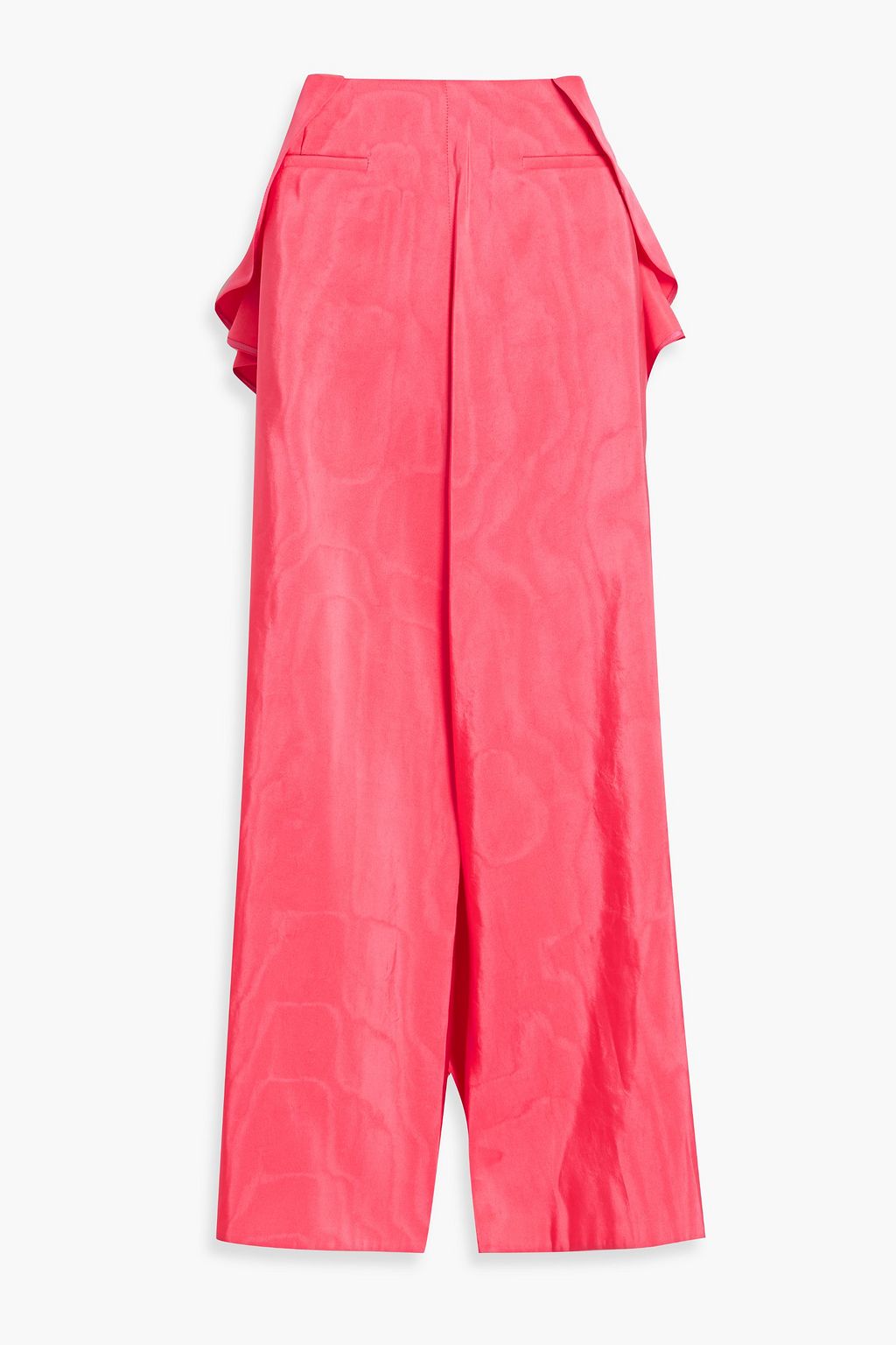 VALENTINO GARAVANI Cropped draped silk-moire wide-leg pants