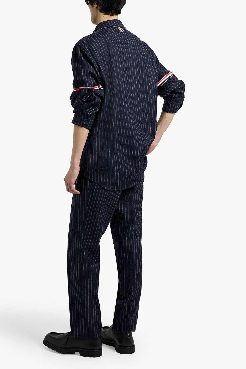 THOM BROWNE Pinstriped wool overshirt