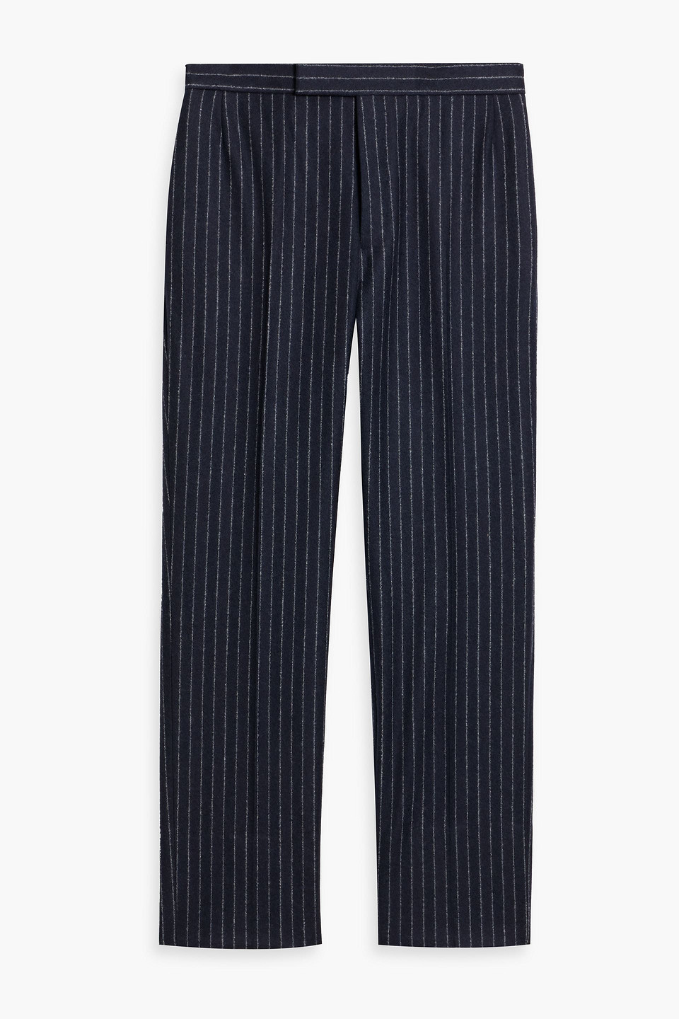 Thom Browne Ground Chalk-stripe Flannel Trousers In Blue