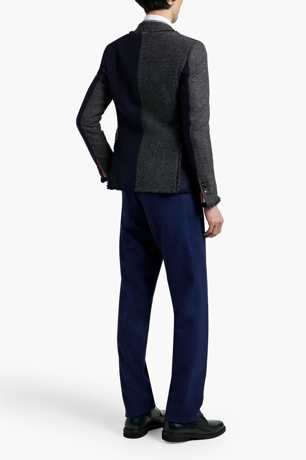 THOM BROWNE Two-tone wool-flannel blazer
