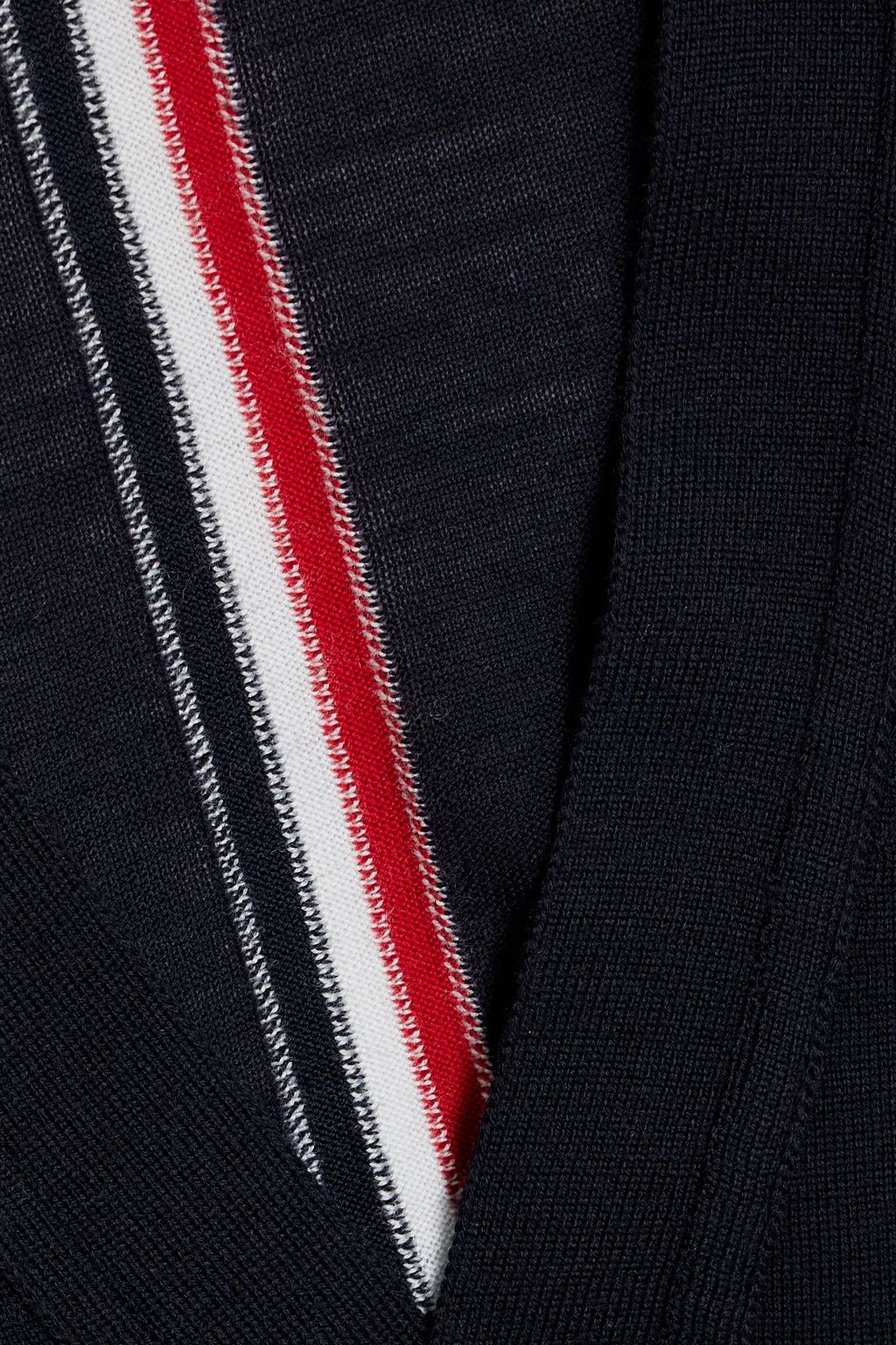 THOM BROWNE Striped merino wool cardigan