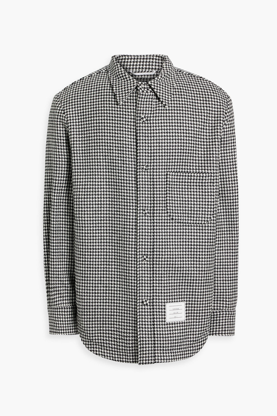Thom Browne Houndstooth Cotton Overshirt In Gray