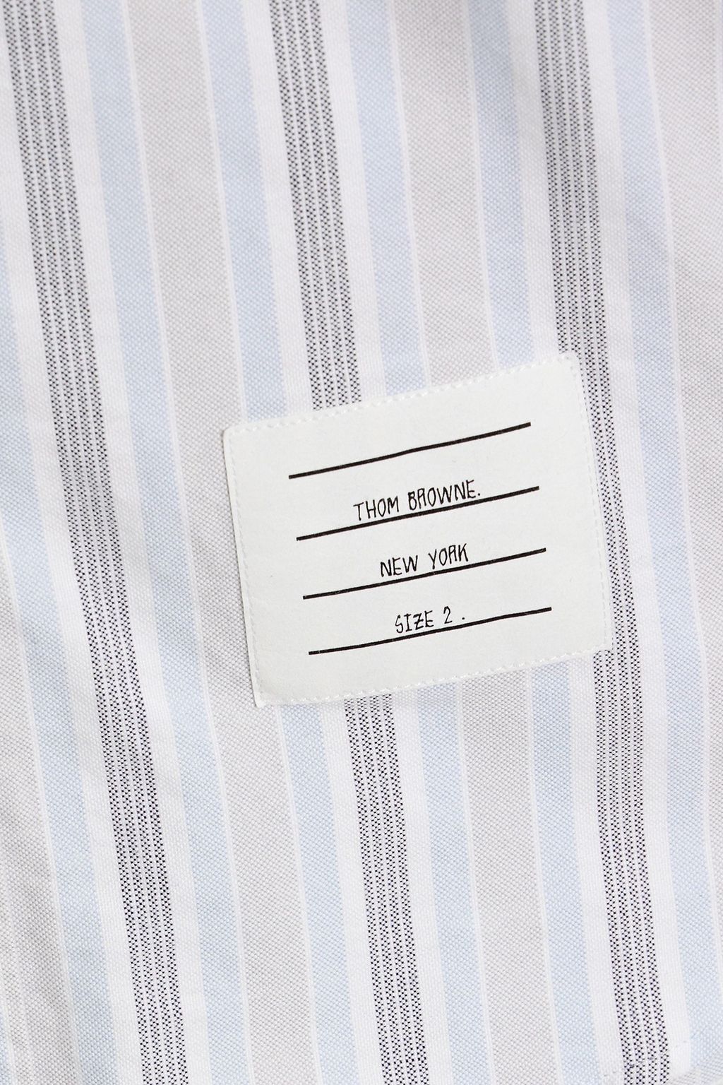 THOM BROWNE Striped cotton-jacquard shirt
