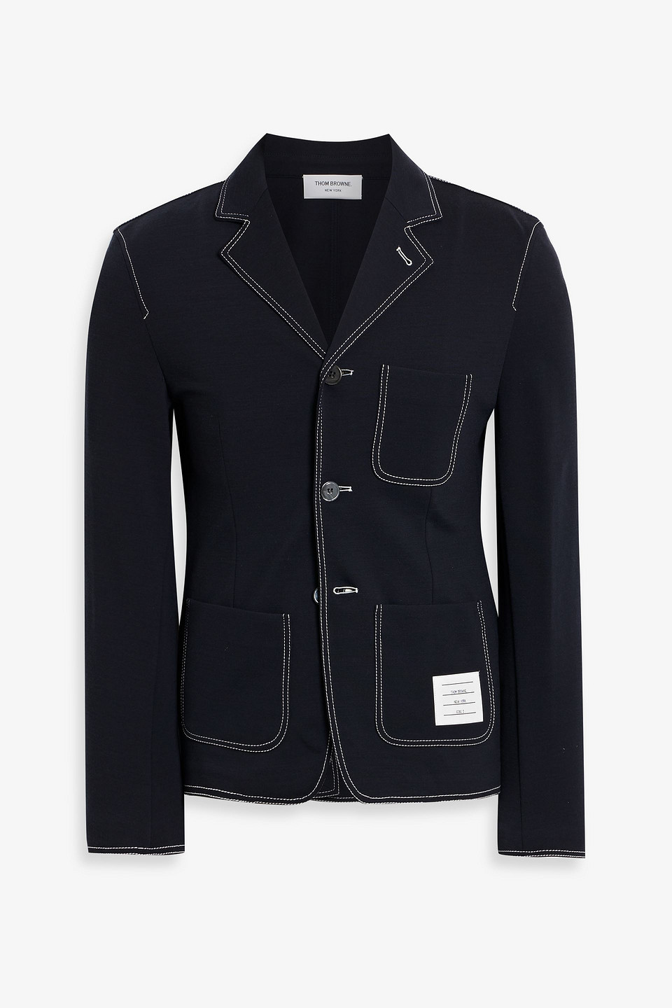Thom Browne Single-breasted Cotton Blazer In Blue