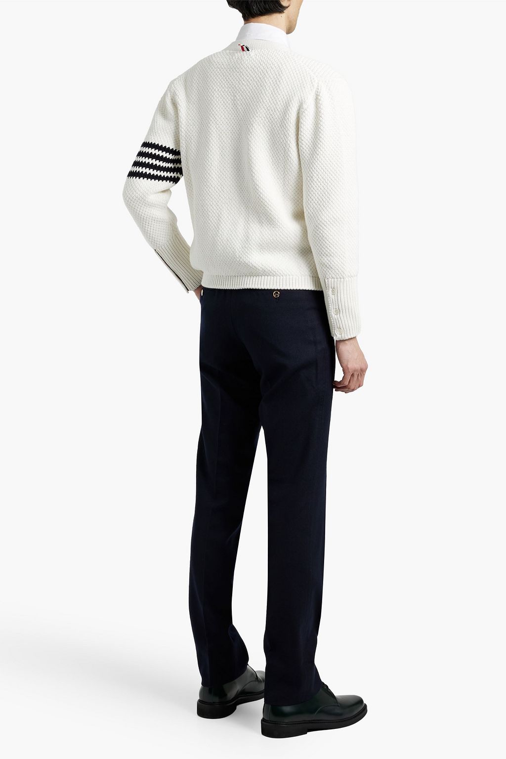 THOM BROWNE Striped cotton cardigan