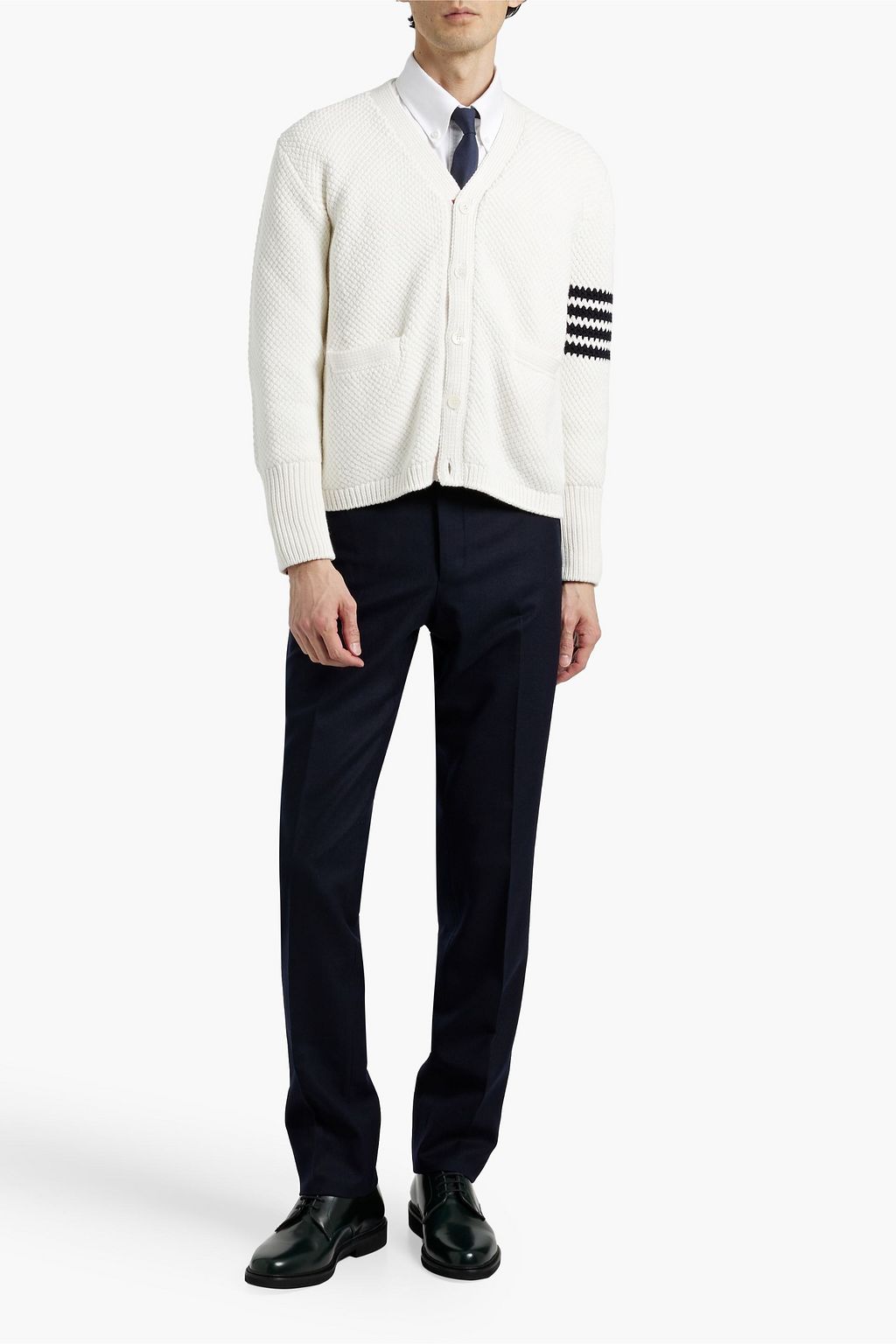 THOM BROWNE Striped cotton cardigan