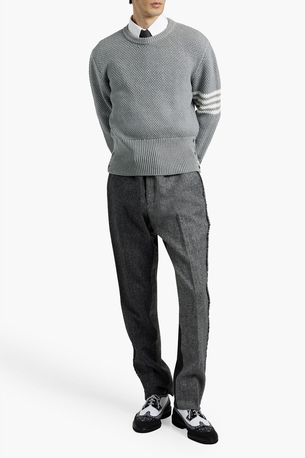 THOM BROWNE Striped cotton sweater